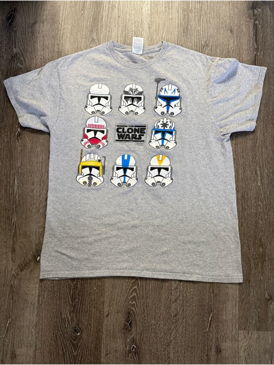Other - Star Wars Clone Wars Helmets Grey T Shirt | Size L